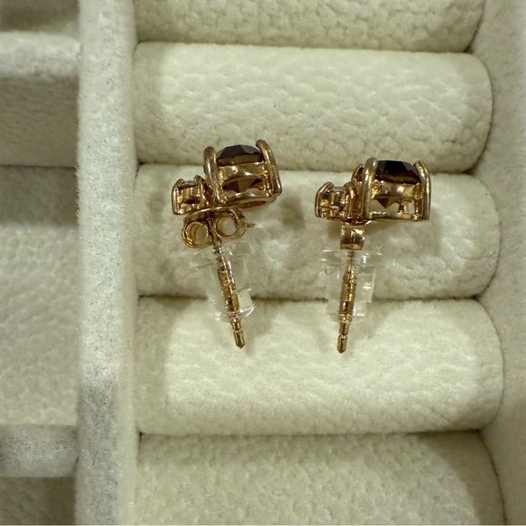 Chic Gold and Deep Purple Earrings - Picture 5 of 6